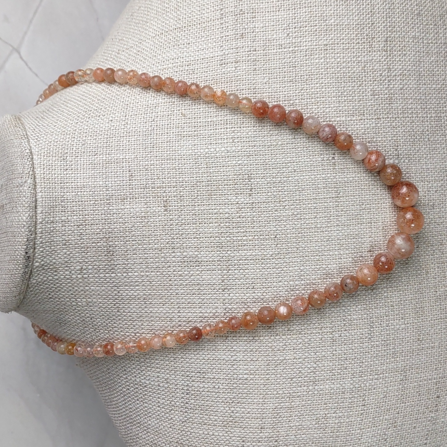 D'joy Natural Sunstone Bead Necklace